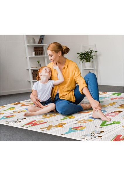 Katlanabilir Bebek Matı / Taşınabilir Çocuk Oyun Halısı 140 x 200 x 1 cm Su Geçirmez Kir Tutmaz Iç / Dış Ortama Uygun