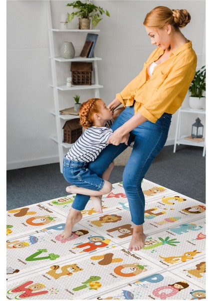 Katlanabilir Bebek Matı / Taşınabilir Çocuk Oyun Halısı 140 x 200 x 1 cm Su Geçirmez Kir Tutmaz Iç / Dış Ortama Uygun indirimleri