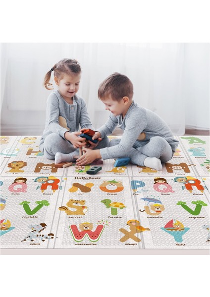 Katlanabilir Bebek Matı / Taşınabilir Çocuk Oyun Halısı 140 x 200 x 1 cm Su Geçirmez Kir Tutmaz Iç / Dış Ortama Uygun
