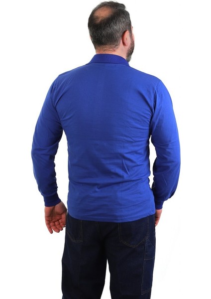 Eserısıs Polo Yaka Uzun Kol Pike Tişört Saks Mavi Cepli fiyatları