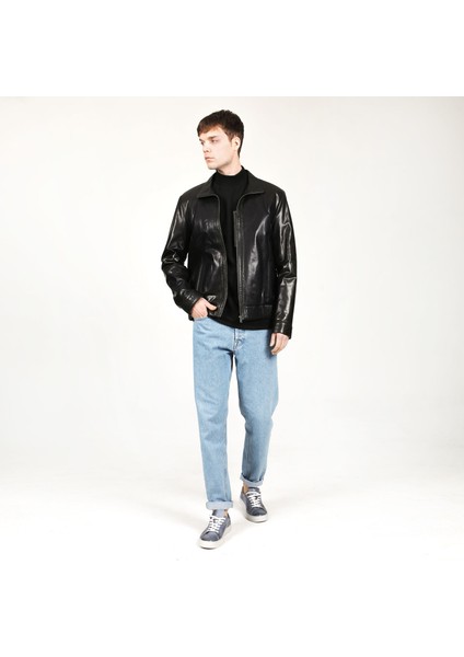 E-1093 Vejetal Büyük Beden Gerçek Deri Erkek Mont modelleri