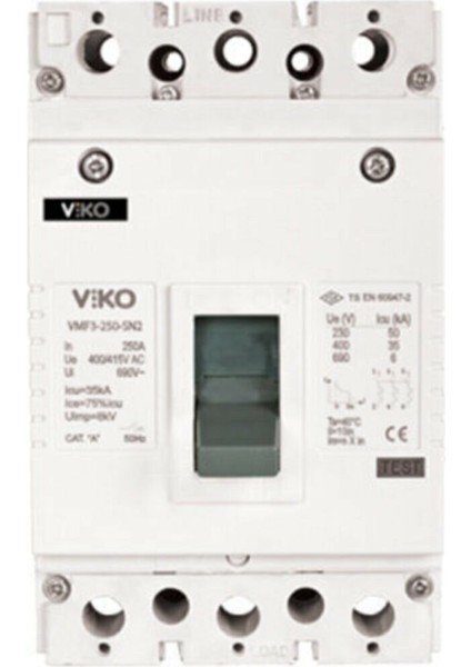 Kompakt Şalter 630A 3 Kutup 50KA (Sabit) VİKO-VMF5-630-SN2