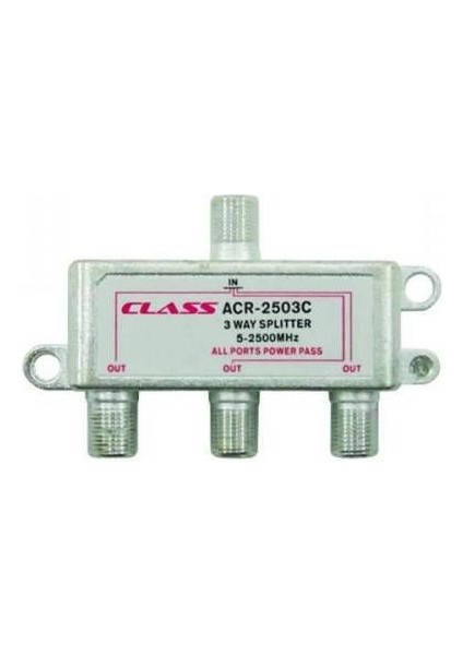 Acr-2503C 1 Giris 3 Çıkıs Kablo Tv Uydu Anten Çoklayıcı 3'lü Splitter+F Konnektör