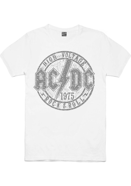 Dairede Acdc Beyaz Kısa Kollu Erkek T-Shirt