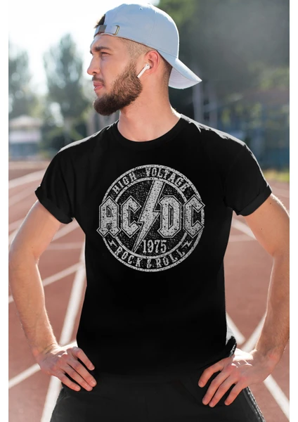 Dairede Acdc Siyah Kısa Kollu Erkek T-Shirt