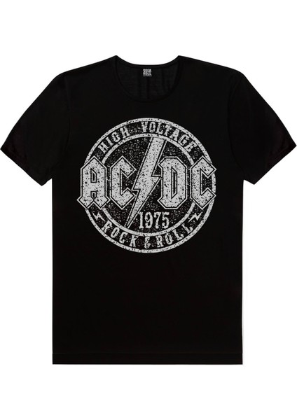 Dairede Acdc Siyah Kısa Kollu Erkek T-Shirt