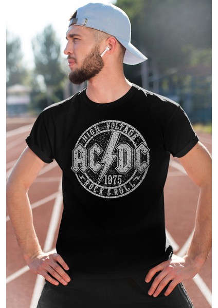 Dairede Acdc Siyah Kısa Kollu Erkek T-Shirt