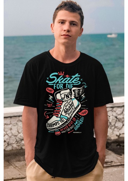 Kanatlı Ayakkabı Siyah Kısa Kollu Erkek T-Shirt