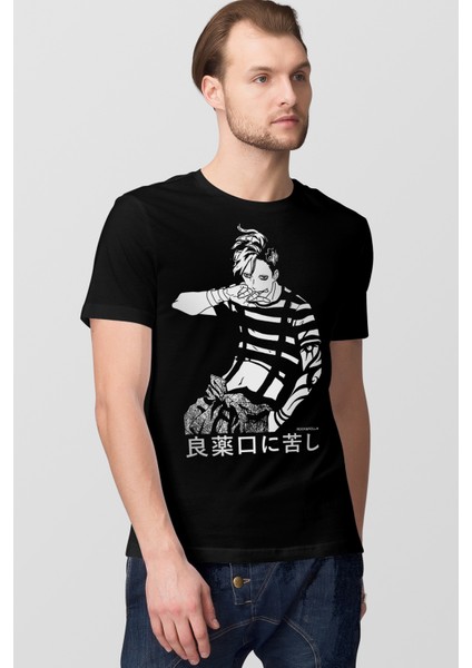 Manga Boy Siyah Kısa Kollu Erkek T-Shirt