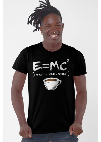 Enerjik Kahve Siyah Kısa Kollu Erkek T-Shirt