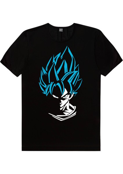 Mavi Saçlı Kahraman Siyah Kısa Kollu Erkek T-Shirt fiyatları
