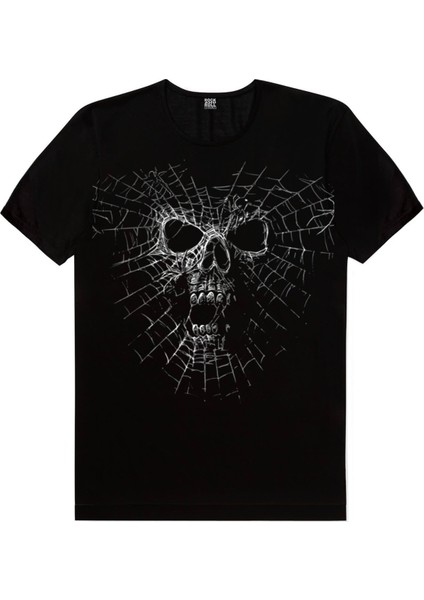 Örümcek Kurukafa Siyah Kısa Kollu Erkek T-Shirt fiyatları