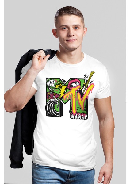 Meteve Kısa Beyaz Kollu Erkek T-Shirt