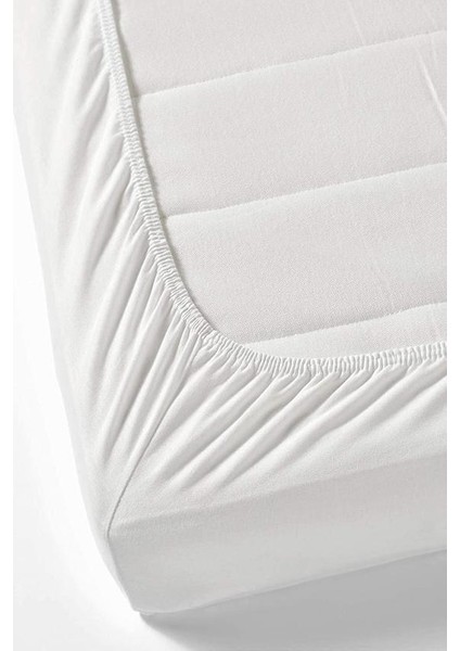 Pamuklu Bebek ve Çocuk Lastikli Çarşaf Beyaz 65 x 95 cm