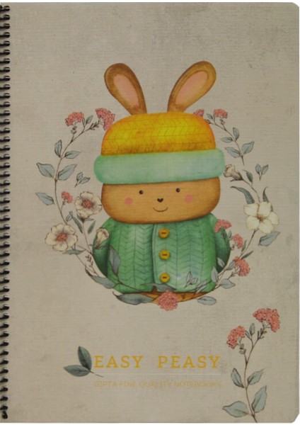 A4 Tavşan Spiralli Kareli Defter 80 Yaprak