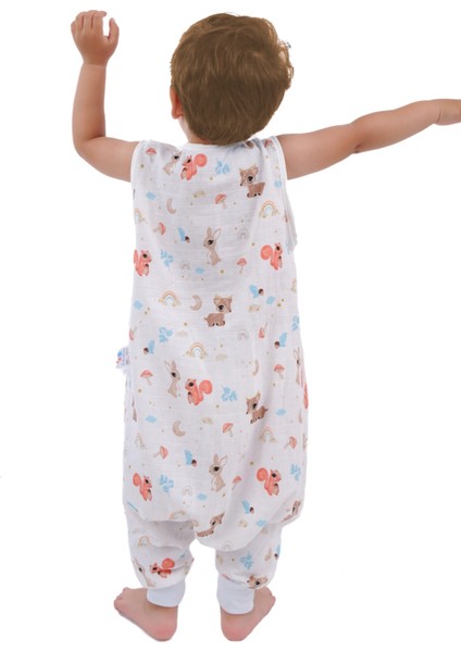 Çocuk Bebek Yazlık Baharlık Uyku Tulumu Sincap Müslin 0,5 Tog 5-6 Yaş