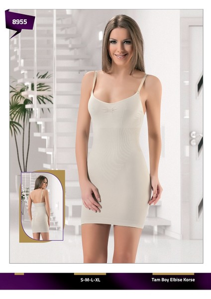 Kadın Seamless Tam Boy Elbise Korse Antibakteriyel Özellikli 85% Microfibre