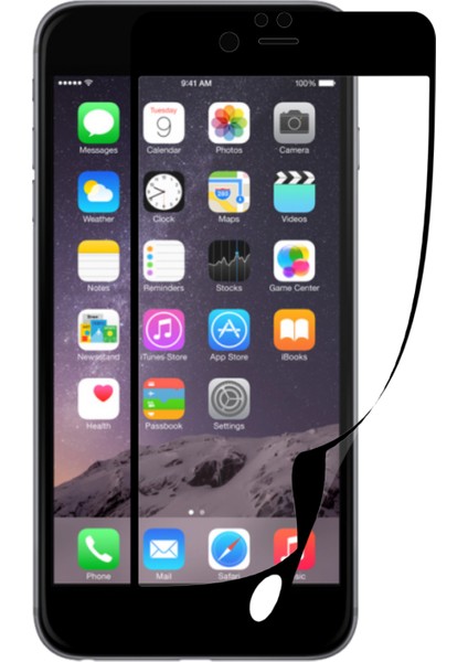 Caseworld Apple iPhone 6s Plus Siyah Fiber Nano Tam Kaplayan Ekran Koruyucu Esnek Cam
