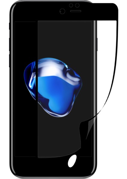 Caseworld Apple iPhone 7 Plus Siyah Fiber Nano Tam Kaplayan Ekran Koruyucu Esnek Cam