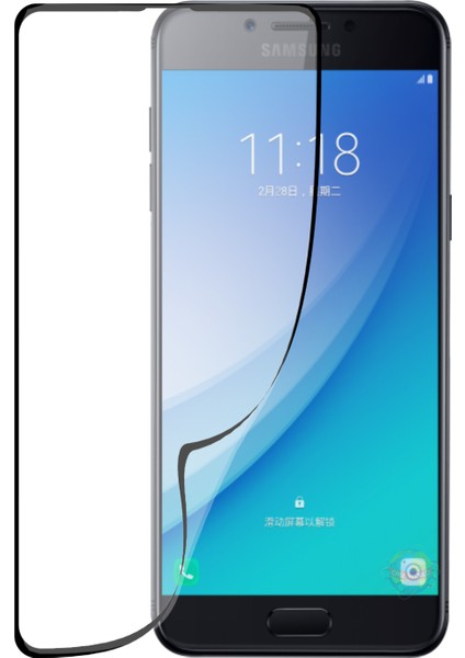 Caseworld Samsung Galaxy C5 Pro Fiber Nano Tam Kaplayan Ekran Koruyucu Esnek Cam
