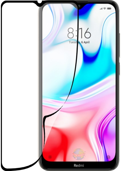 Caseworld Xiaomi Redmi 8 Fiber Nano Tam Kaplayan Ekran Koruyucu Esnek Cam