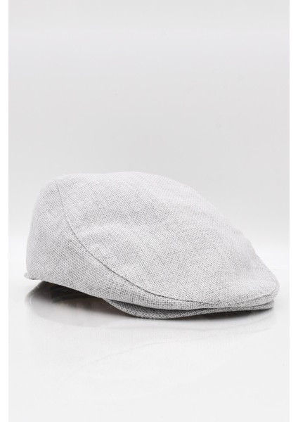 Erkek Cotton Gri Flat Cap Kasket Şapka