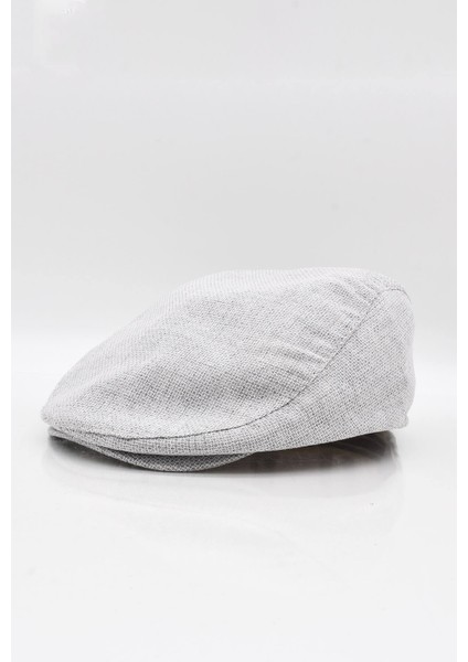 Erkek Cotton Gri Flat Cap Kasket Şapka