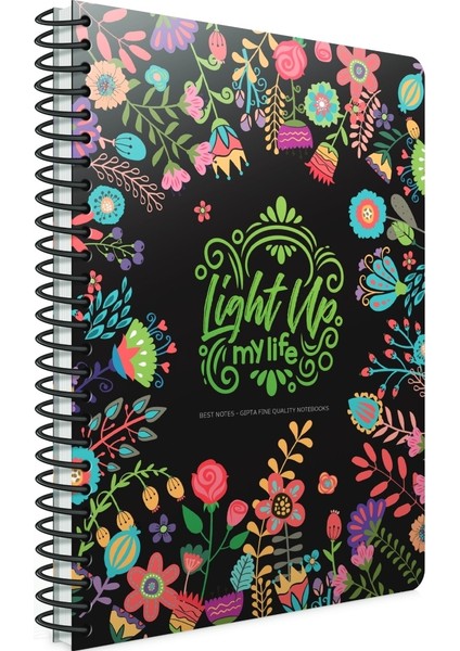 Best Notes Spiralli Çizgili Sert Kapaklı Defter 10 x 28 cm 120 Yaprak
