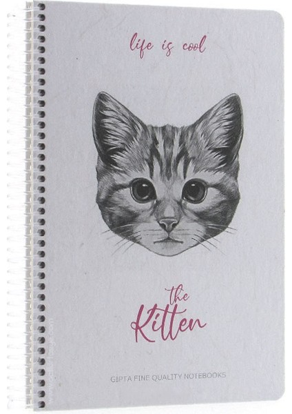 Life Is Cool Çizgili Spiralli Sert Kapaklı Defter 17 x 24 cm 120 Yaprak
