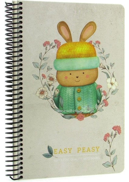 Easy Notes A4 Çizgili Spiralli Karton Kapaklı Defter 100 Yaprak