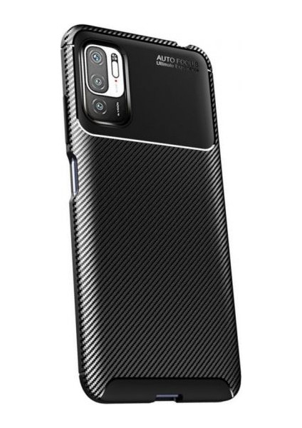 Xiaomi Poco M3 Pro 5g Kılıf Negro Karbon Dizayn Görünüm+Nano Glass Siyah