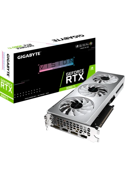 Gıgabyte Rtx 3060 Ti Vısıon Oc Rev 2.0 Lhr 8gb Gddr6 256BIT Ekran Kartı GV-N306TVISION OC-8GD-REV20