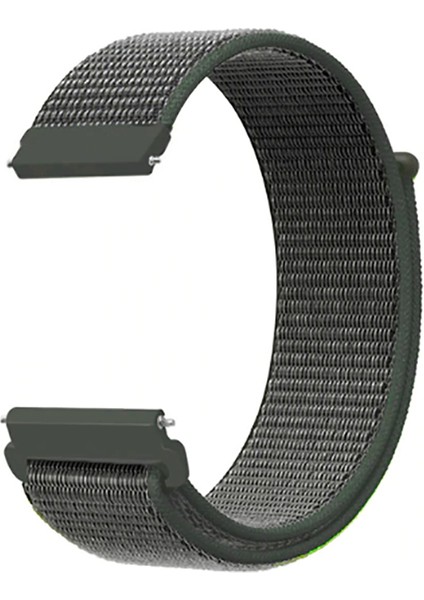 Google Ticwatch S2 Wear Os Kordon Cırtcırt Kumaş Ayarlanabilir Koyu Yeşil