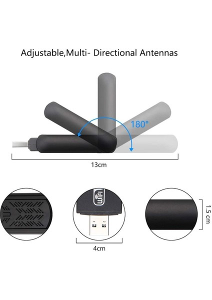 AC1200 Mbps Dual Band USB 3.0 Adaptör Kablosuz Wifi Alıcı