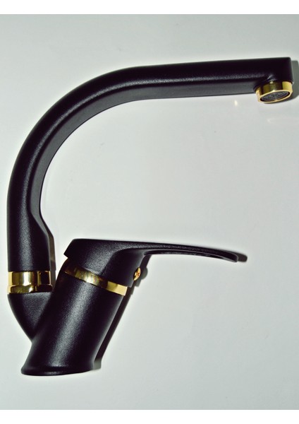 Siyah Gold Balık Sırtı Borulu Banyo Lavabo Musluğu Bataryası fiyatları