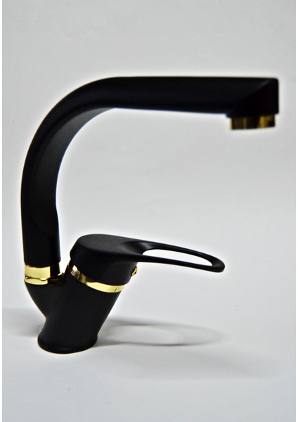 Siyah Gold Balık Sırtı Borulu Banyo Lavabo Musluğu Bataryası modelleri