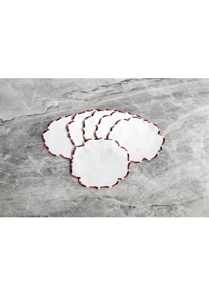 Caka Home 6 Li Kokteyl Peçete Ebruli Nakışlı Keten Efektli fiyatları