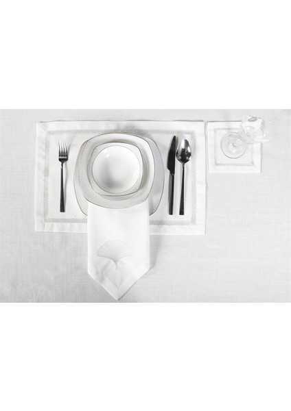 Caka Home 2 Li Peçete Zikzak Nakışlı Keten Efektli modelleri