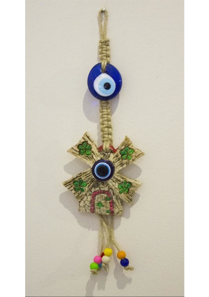 Antioch Artdesign Nazar Boncuklu Dekoratif Gemi Dümeni Çapa Duvar Bahçe Balkon Süsü Ev Dekor Hediyelik Eşya