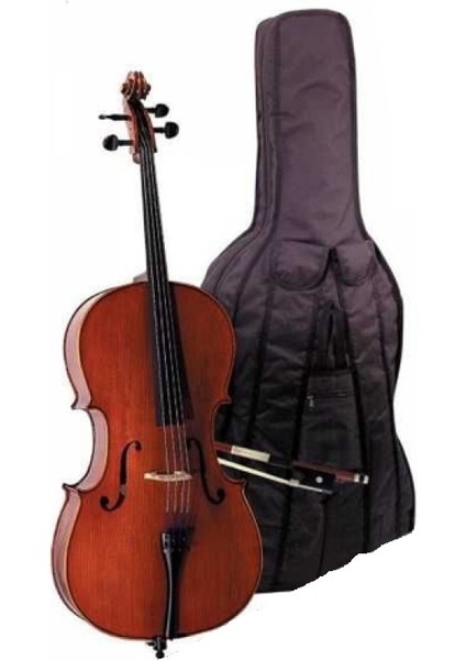 Cello 1/2 Scale +Kılıf+Yay, Karartılmış Akçaağaç B