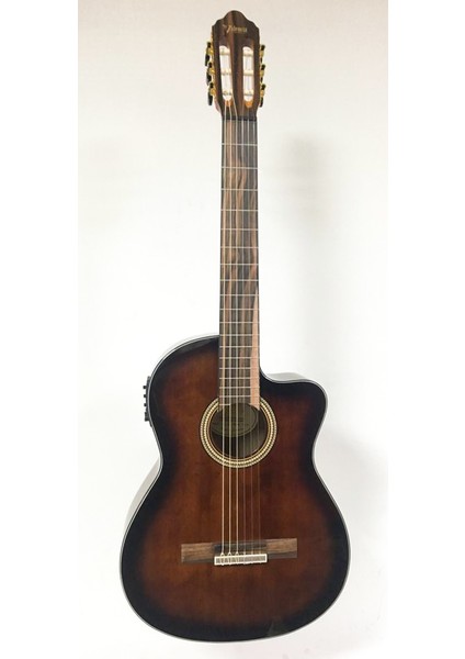 Elektro Klasik Gitar, Cutaway, 4/4, Kahve Sunburst