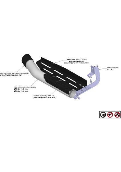 Nissan Navara Amazon Yan Basamak Q76 Siyah 2006-2015 Arası modelleri