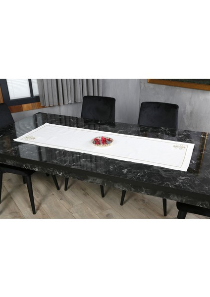 Caka Home 16 Parça Masa Seti 3D Nakışlı Keten Efektli indirimleri