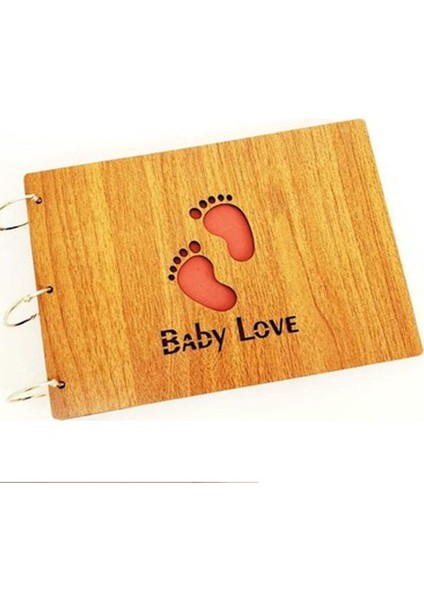 Baby Love Ahşap Fotoğraf Albümü Dekoratif Hediyelik