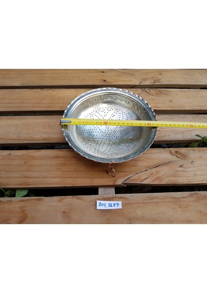 Dövme Bakır Pirinç Ilistiri Kevgiri Süzgeci Çap=22 cm BEG_3689