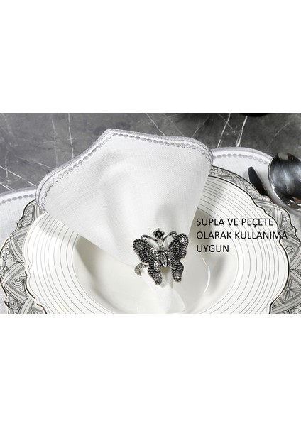 Caka Home 2'li Supla Nakışlı Oymalı Keten Efektli Gri Renkli modelleri