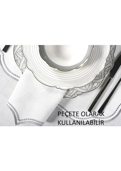 Caka Home 2'li Supla Nakışlı Oymalı Keten Efektli Gri Renkli fırsatları