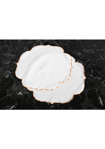 Caka Home 2 Li Supla Ebruli Nakışlı Keten Efektli