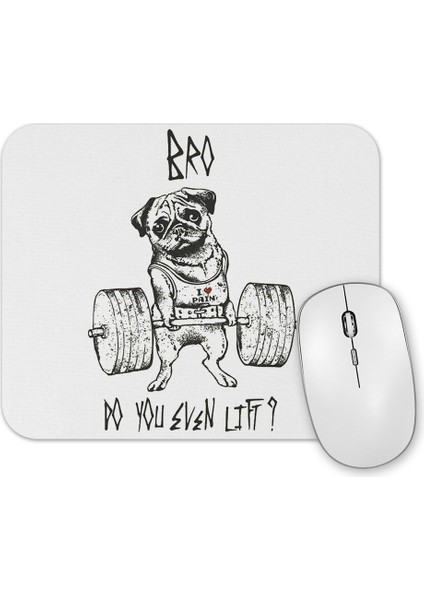 Pug Bodybuilder Köpek Mouse Pad