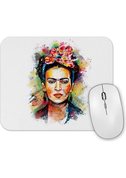 Frida Kahlo Renkli Çiçekli Mouse Pad